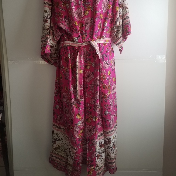 Electric Pink Floral Maxi Kimono/Robe/ Duster 1day ONLY⏬ - Picture 10 of 11